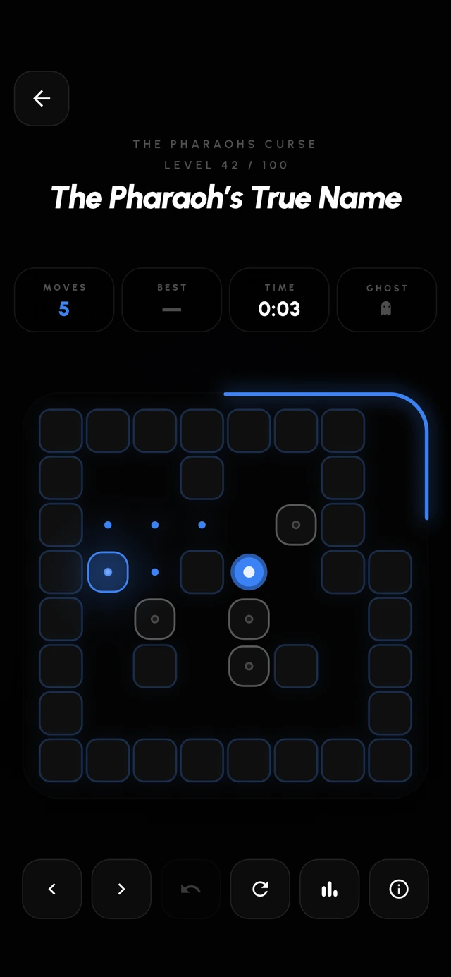 LURDIQ Legend mode — the same board with undo and reset disabled